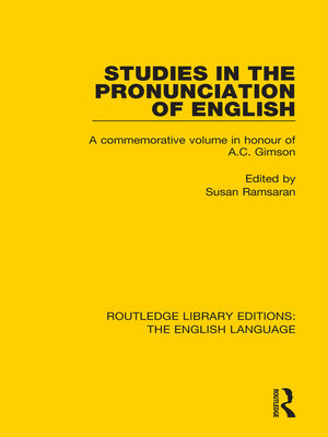 cover image of Studies in the Pronunciation of English